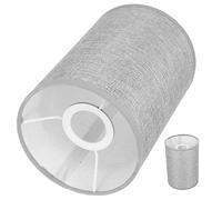 Milisten Indoor Wall Lights Drum Cylinder Lamp Shade Natural Linen Lampshade Clip On Light Cover Lamp Shade Replacement for Table Lamp Floor Lamp Grey Ceiling Light Shade