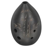 Milisten Instrument with Delicate Patterns 8-holes Ocarina for Beginners Ceramic Easy to Learn and Play, Black Clay Material Or Birthday Suitable to Develop A Child's Interest in Music