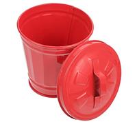 Milisten Iron Mini Table Top Trash Can Lid Desktop Flower Garbage Bin Sturdy Metal Utility Pail