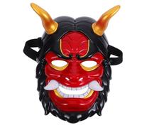 Milisten Japanese Hannya Mask with Horns for Adults Reusable Scary Demon Full Face Party Samurai Cosplay Accessory Versatile Halloween Carnival Masquerade Costume Essential