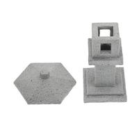 Milisten Japanese Pagoda Model Pavilion Ornament for Aquarium and Bonsai Weather Resistant Classical Six Sided for Zen Garden Decoration and Indoor Outdoor Landscape