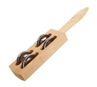 Milisten Kids Handheld Sleigh Bells Musical Instrument 4-Bell Percussion Shaker Toy for Children for Christmas and Holiday Celebrations
