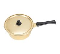 Milisten Korean Ramen Pot Golden Aluminum Stockpot Thickened Single Handle Instant Noodle Cooking Pot Home Kitchen Soup and Stew Pan