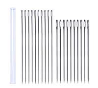Milisten Large Eye Long Needles Good for Sewing Leather Craft Yarn Needles for Doll Making Suppleis with Storage Bottle