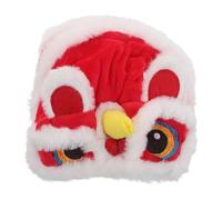 Milisten Lion-shaped Pet Hat for Small Dogs and Cats, Lion Dance Costume Headwear, Adjustable 35cm Head Circumference, Cute Embroidered Design, Suitable for Pets under 7.5kg, Novelty Party