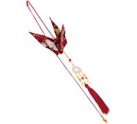 Milisten Lucky Crane Fabric Car Hanging Pendant with Chinese Knot Tassels for Year Snake Feng Shui Lucky Ornaments for Home and Vehicle Symbol of Fortune and Blessings Easy Installation