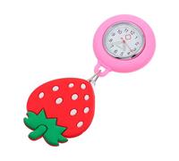 Milisten Luminous Stretchable Nurses Watch with Strawberry Shape, Silicone and Stainless Steel Material, Lovely Design for Girls and Doctors, Medical Pocket Watch