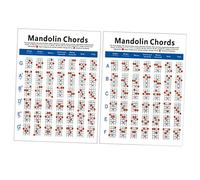 Milisten Mandolin Chord Chart Portable Exercise Diagram on Copper Plate Paper for Students and Teachers Lightweight Wear-resistant Training Guide for Practice