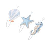Milisten Marine Style Hooks 3 Piece Beach Wall Hooks Cozy Bathroom Decor Living Room Kitchen Sea Life Theme