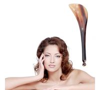 Milisten Massage Pen Made of Natural Horn - Acupressure Tool for Face Neck and Back Relief - Portable Scraping Stick for Skin Nourishment and Therapy - 12.5cm