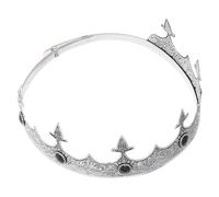 Milisten Men's Medieval Party Crown Adjustable Silver Rhinestone Headband with Iron Frame, Comfortable Fit and Breakage Resistant, for Weddings and New Year Crown Celebrations