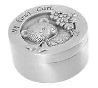 Milisten Metal Fetal Hair Keepsake Box for Babies Baby First Curl Storage Container Antique Tin Color for Boys and Girls and Curl