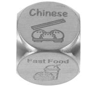 Milisten Metal Food Decision Dice Cube for Dinner Game Dice Prop to Solve Meal Choices Silver Food Decider for Easy Dining Decisions and Everyday Use
