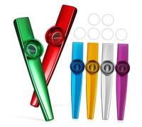 Milisten Metal Kazoos Simple to Use 6 Pcs Musical Instruments Beginner Kazoos with Assorted Colours for Kids and Adults for Music Enlightenment and Fun Activities