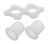 Milisten Microphone Rings Silicone Bottom Rod Sleeve 2 Sets Glow the Dark with Easy Installation and Removal, Stylish White Mic Rings for Stages and Bars