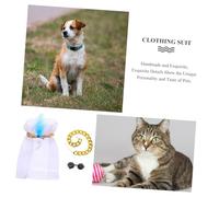 Milisten Middle Eastern Pet Arab Costume with Sunglasses Chain and Bandana Lightweight Breathable Puppy Scarf for Small Dogs and Cats Comfortable Halloween Party Outfit with UV Protection