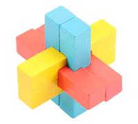 Milisten Ming Lock Educational Wooden Cube Puzzle for Brain Teaser Plaything for Logical Thinking Hand Coordination Stress Relief and Parent Interaction Lu Ban Puzzle with Fine