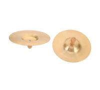 Milisten Mini Brass Finger Cymbals with Handle for Portable Handheld Percussion Instrument for Belly Dance Party Performance Rhythm Practice Educational Music