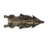 Milisten Mini Copper Corgi Dog Figurine Solid Brass Papo Dog Tea Pet Sculpture Small Animal Decor for Office and Home Collection