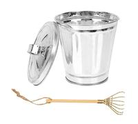 Milisten Mini Decorative Desktop Trash Can with Gold Seven Tooth Rake Material Household Garbage Bin for Office Bedroom Space Saving and Odor Waste Container for Rooms and Play Areas
