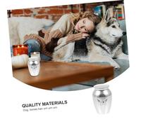 Milisten Mini Sealed Heart-shaped Pet Ashes Urn Silver Cinerary Casket for Dog Commemorative Memorial Holder