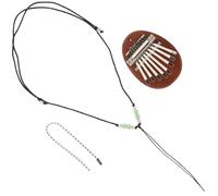 Milisten Mini Wooden Thumb Piano 8 Keys with Hanging Rope, Lightweight Compact Design Musical Instrument Suitable for Beginners and Boys and Girls Toy Stage Performance Prop