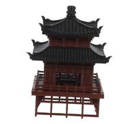 Milisten Miniature Asian Garden Pavilion Ornament Realistic Ancient Architecture Model for Fish Tank Terrarium Desktop Decoration Cultural Heritage Gift