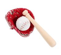 Milisten Miniature Baseball Kit for Dolls House DIY Decoration Red Sports Model Safe Craftsmanship for Mini House Sports-themed Ornament and Role Pretend Play
