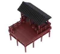 Milisten Miniature Chinese Pavilion Statue for Micro Landscape Detailed Plastic Asian Architecture Model Terrarium Figurine for Home Decor Compact Garden Ornament