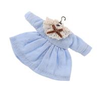 Milisten Miniature Doll Dress with Lace Neckline Vintage Doll Clothes for Dollhouse Closet Displays Includes Hanger for Dress Up and Photography Props