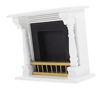 Milisten Miniature Doll House Fireplace Model Wooden Dollhouse Accessory for Mini Room Decoration Realistic Scale Furniture Vivid Design for Cozy Atmosphere Suitable for Doll House