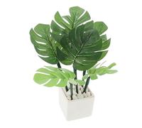 Milisten Miniature Dollhouse Furniture Model Faux Monstera Plant Tropical Palm Leaves for Dollhouse Decor Scandinavian Style for Spaces and Versatile Placement