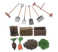 Milisten Miniature Farm Tools Set for Realistic Simulation Playset with Feed Barn Accessories Straw Bale Fork Mower Brush Carrots Fence Scene for Imaginative Play