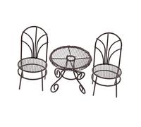 Milisten Miniature Garden Furniture Set Elegant Dollhouse Decoration Charming Mini Table Chair Combination for Home Decor and Low Maintenance Micro Landscape Accessories