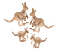Milisten Miniature Kangaroo Figurines 4pcs Set, Plastic Small Kangaroo Ornaments for Garden Décor, Bonsai Micro Landscape Decoration, Outdoor Animal Figurines for Patio and Lawn
