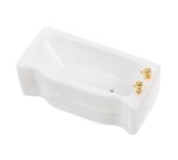 Milisten Miniature Porcelain Dollhouse Bathtub White Ceramic Square Bath Tub Figurine for Decorative Scenes Dollhouse Bathroom Accessory Craftsmanship Space Saving