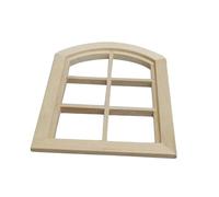 Milisten Miniature Window Model for Dollhouse 6-Compartment Arched Wooden Frame Decoration for DIY Mini Furniture Projects and Home Decor