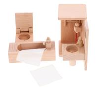 Milisten Miniature Wooden Bathroom Furniture Set for Dollhouses Compact Lightweight Safe and for Creative Play and Family Bonding