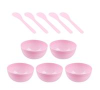 Milisten Mixing Bowl Set with Plastic Spoons for DIY Crystal Mud and Crafts Lightweight Stackable Pink Bowls for Kids and Girls Ideal for Home and Salon Use