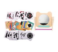 Milisten Montessori Inspired Wooden Early Education Set for Months with Mirror and Cognition Cards Promotes Independent Learning Cognitive Development and Fine Motor Skills