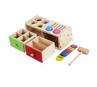Milisten Montessori Shape Sorting Wooden Color Shape Matching Box for Fine Motor Skills Development Family Activity Cube for Color Recognition and Skill Building