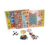 Milisten Multifunctional Chess Playthings with Wooden and Materials Smooth Surface Board Game for Logical Thinking Development and Family Travel Entertainment