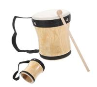 Milisten Music Drum Toy and Toy Hand Drum Set, Wooden and Sheepskin Lightweight Two-sided Drum for Children, Black Colour, for Music Celebrations and Concerts