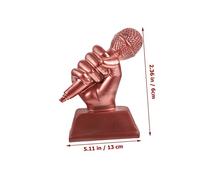 Milisten Music Microphone Trophy for Singing Competitions Resin Craft with Smooth Copper Finish Safe Handheld Award for School Contests and Party Decorations