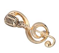 Milisten Music Note Brooch Pin 3D Alloy Microphone and Guitar Lapel Pin for Concerts and Birthday Parties Women Accessories