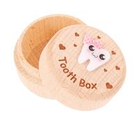 Milisten My First Tooth Box Wooden Keepsake Box for Boys and Parents with Modern Minimalist Design and Hair for Kids