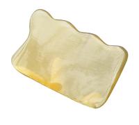 Milisten Natural Cattle Horn Gua Sha Board Scrapping Massager Lightweight Ergonomic Design Yellow for Body and Head Home Use