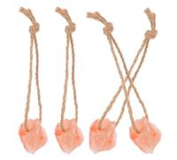 Milisten Natural Pink Salt Lick Blocks for Horses Cattle Deer 4pcs Rock Salt Mineral Blocks 30-50g Each for Livestock and Boredom Relief