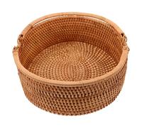 Milisten Natural Willow Wicker Basket with Handle Handwoven Rattan Storage for Fruits Candy and Picnic Use Open Weave Design for Enhanced Ventilation and Freshness Large Rustic Organizer