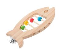 Milisten Natural Wood Parrot Stand Perch with Cartoon Design Sturdy Cage Platform for Small Birds Interactive Play for Cockatiels Budgies Parakeets Easy to Clean Bird Perches
